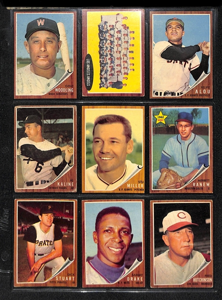 Lot Of 68 1962 Topps Baseball Cards w. Al Kaline
